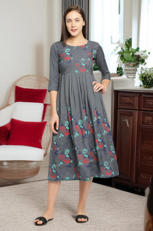Rayon Maternity Flare Kurta For Pre & Post Pregnancy