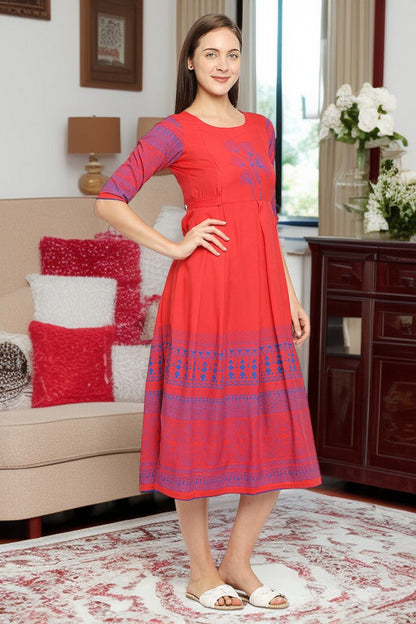 Rayon Maternity Flare Kurta For Pre & Post Pregnancy