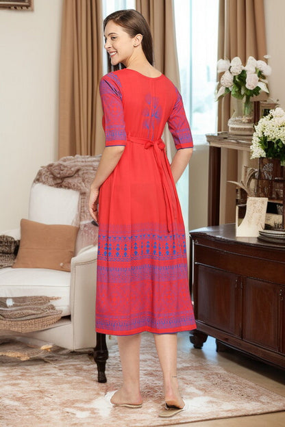Rayon Maternity Flare Kurta For Pre & Post Pregnancy