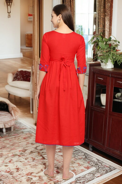 Rayon Maternity Flare Kurta For Pre & Post Pregnancy