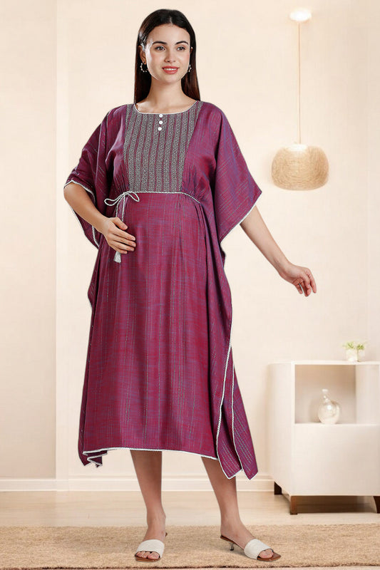 Rayon Printed Maternity Kaftan – Designed for Pregnancy & Nursing