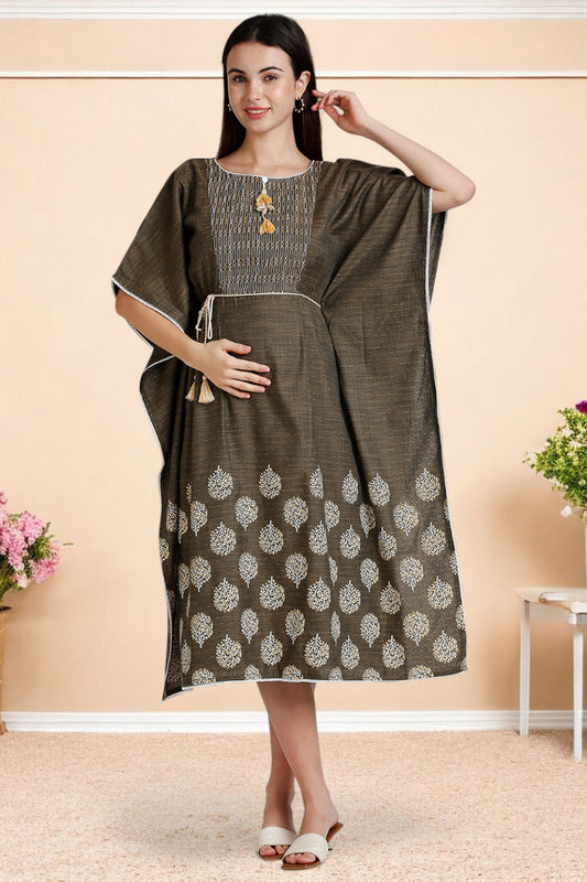 Rayon Printed Maternity Kaftan – Designed for Pregnancy & Nursing