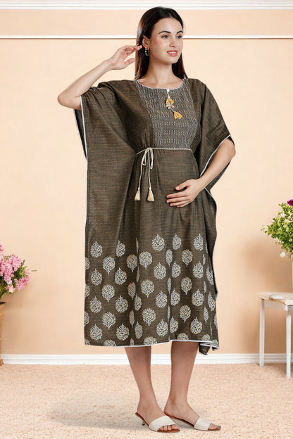 Rayon Printed Maternity Kaftan – Designed for Pregnancy & Nursing