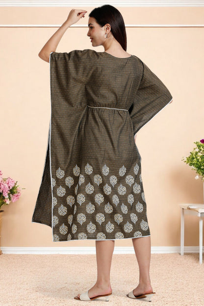 Rayon Printed Maternity Kaftan – Designed for Pregnancy & Nursing