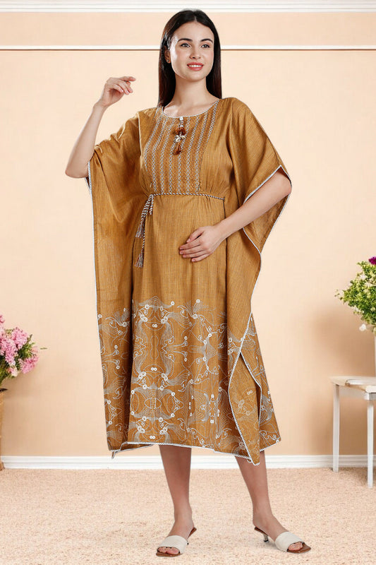 Rayon Printed Maternity Kaftan – Designed for Pregnancy & Nursing