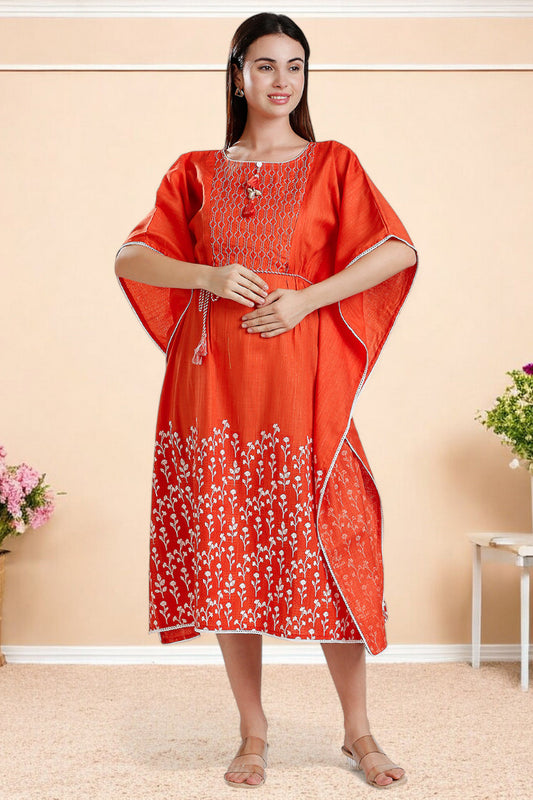Rayon Printed Maternity Kaftan – Designed for Pregnancy & Nursing
