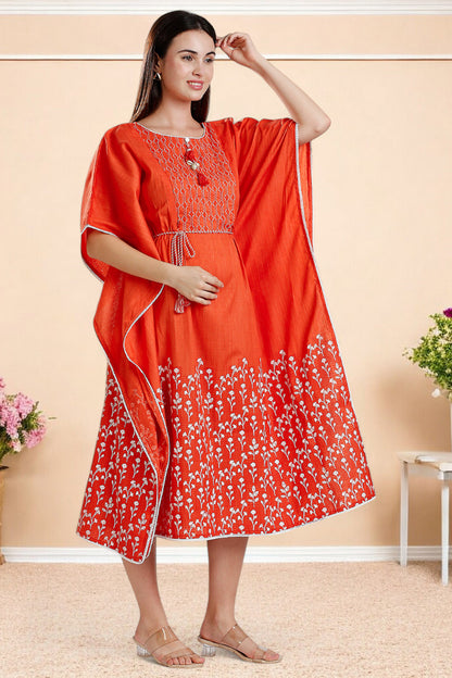 Rayon Printed Maternity Kaftan – Designed for Pregnancy & Nursing
