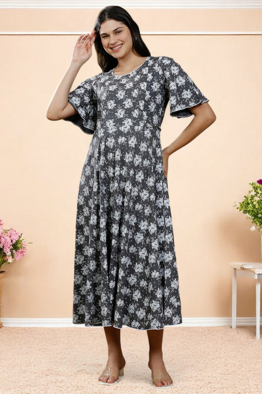 PolyCotton Printed Maternity Kurta – Designed for Pregnancy & Nursing