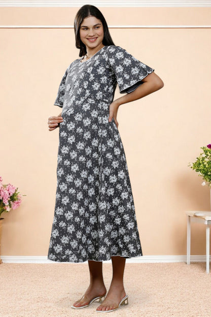 PolyCotton Printed Maternity Kurta – Designed for Pregnancy & Nursing