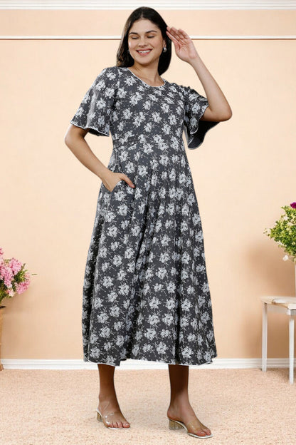 PolyCotton Printed Maternity Kurta – Designed for Pregnancy & Nursing