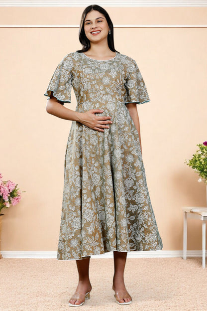 PolyCotton Printed Maternity Kurta – Designed for Pregnancy & Nursing