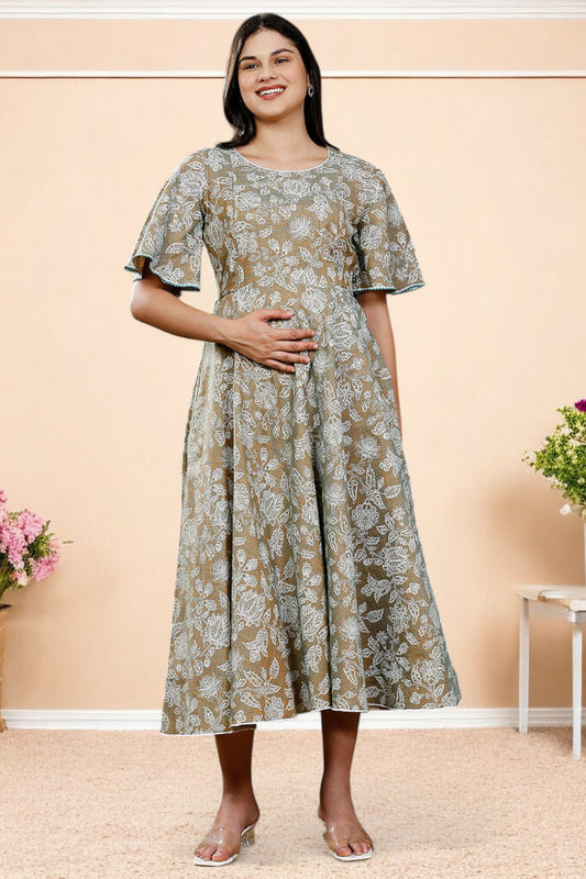 PolyCotton Printed Maternity Kurta – Designed for Pregnancy & Nursing