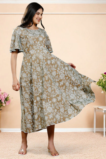 PolyCotton Printed Maternity Kurta – Designed for Pregnancy & Nursing