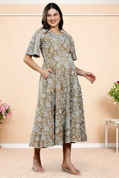 PolyCotton Printed Maternity Kurta – Designed for Pregnancy & Nursing