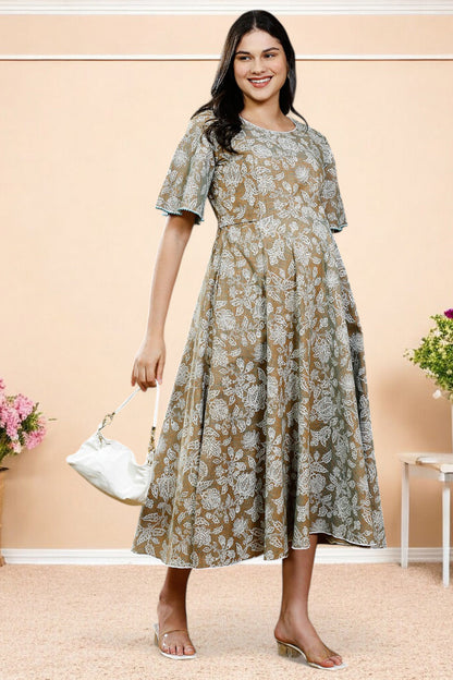 PolyCotton Printed Maternity Kurta – Designed for Pregnancy & Nursing
