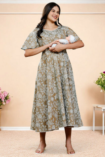 PolyCotton Printed Maternity Kurta – Designed for Pregnancy & Nursing