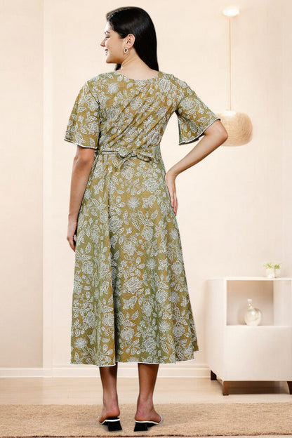 PolyCotton Printed Maternity Kurta – Designed for Pregnancy & Nursing