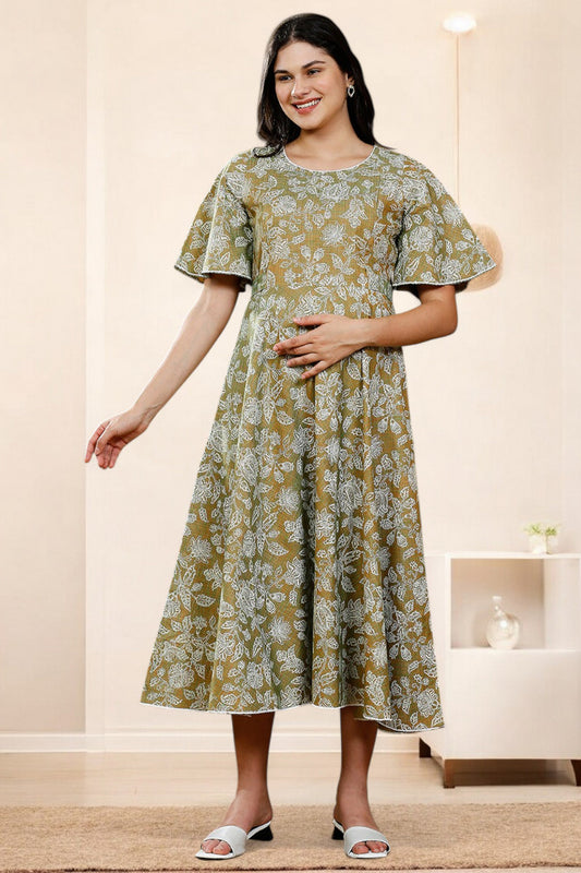 PolyCotton Printed Maternity Kurta – Designed for Pregnancy & Nursing