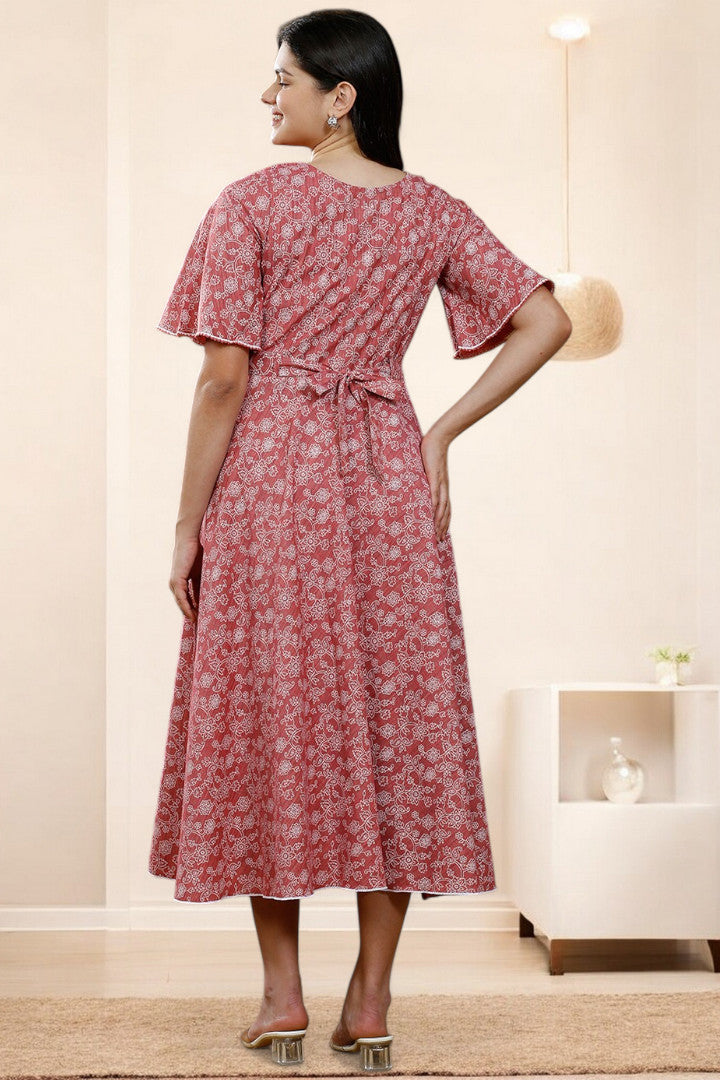 PolyCotton Printed Maternity Kurta – Designed for Pregnancy & Nursing (DS567)