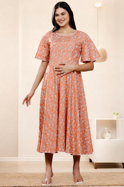 PolyCotton Printed Maternity Kurta – Designed for Pregnancy & Nursing