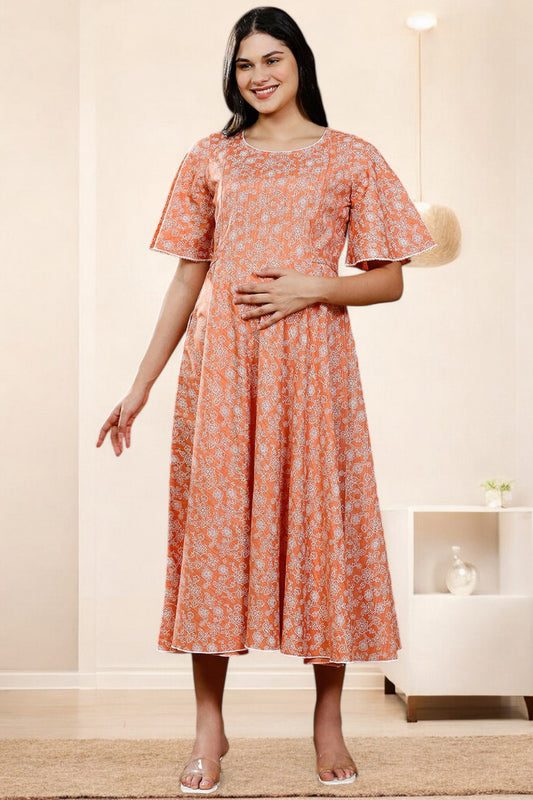 PolyCotton Printed Maternity Kurta – Designed for Pregnancy & Nursing