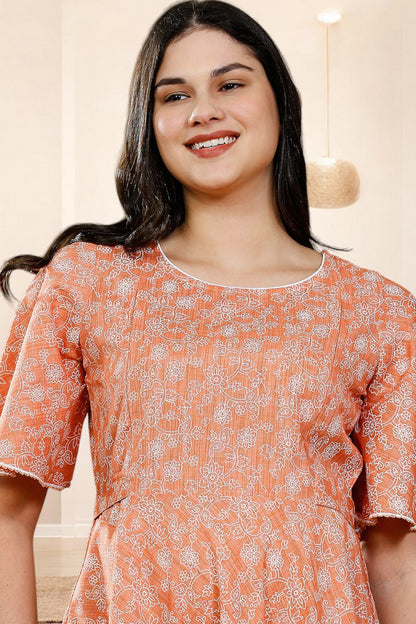 PolyCotton Printed Maternity Kurta – Designed for Pregnancy & Nursing