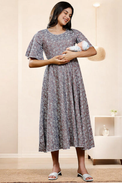 PolyCotton Printed Maternity Kurta – Designed for Pregnancy & Nursing