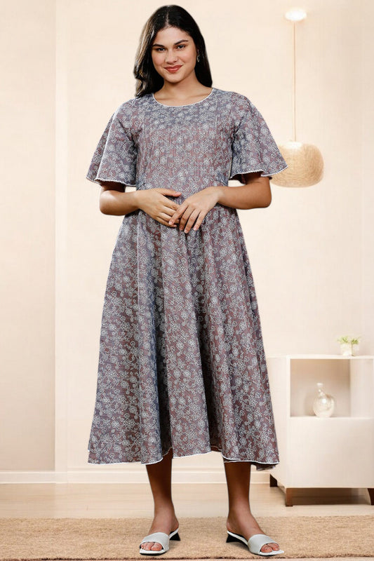 PolyCotton Printed Maternity Kurta – Designed for Pregnancy & Nursing