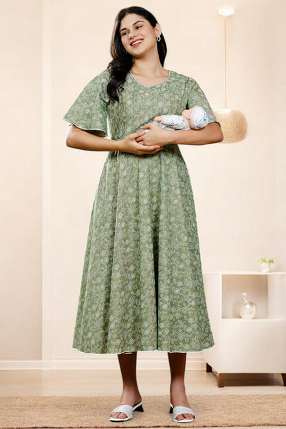 PolyCotton Printed Maternity Kurta – Designed for Pregnancy & Nursing