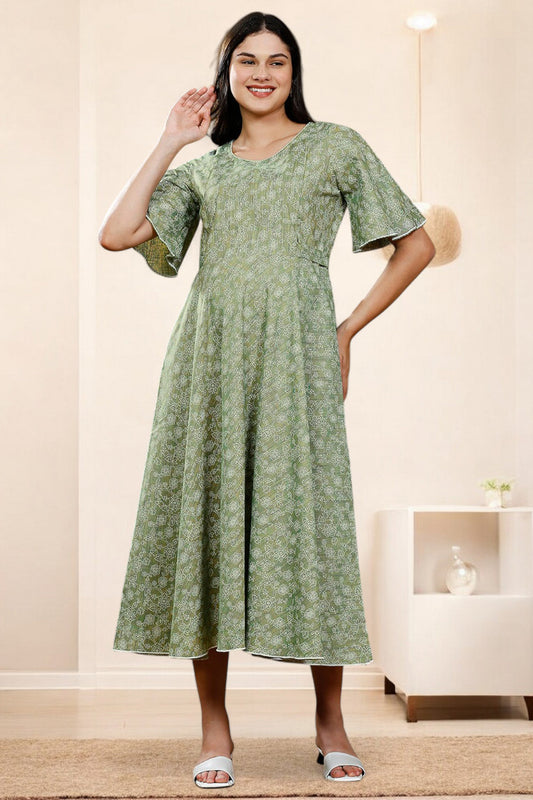 PolyCotton Printed Maternity Kurta – Designed for Pregnancy & Nursing