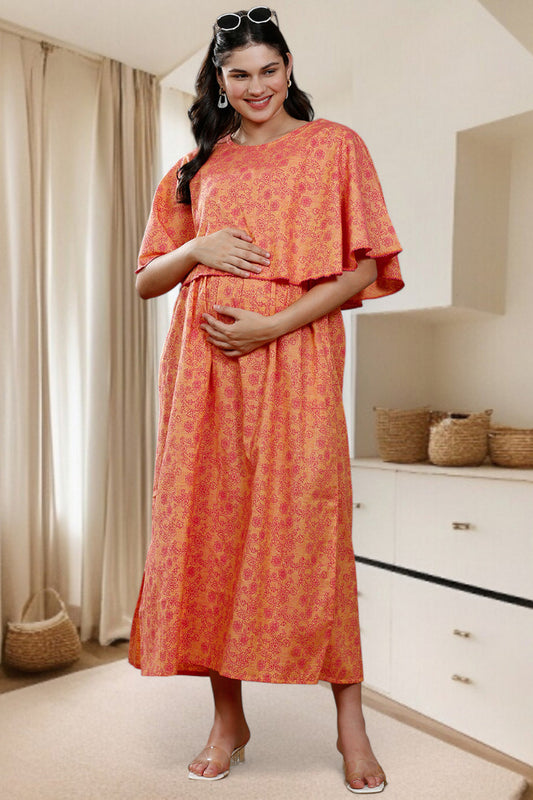 Maternity Poncho Gown for Easy Wear & All-Day Comfort (DS579)