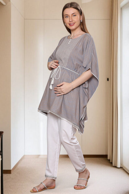 Embroidered Maternity Kaftan Pant – Designed for Pregnancy & Nursing