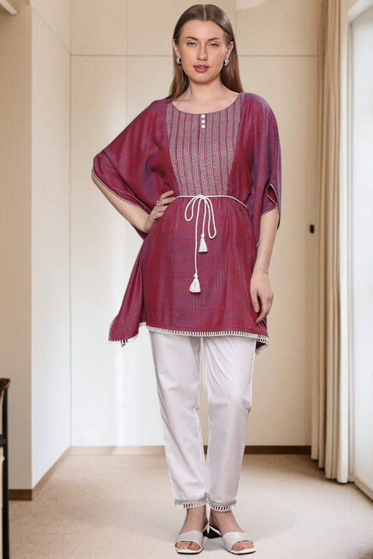 Embroidered Maternity Kaftan Pant – Designed for Pregnancy & Nursing
