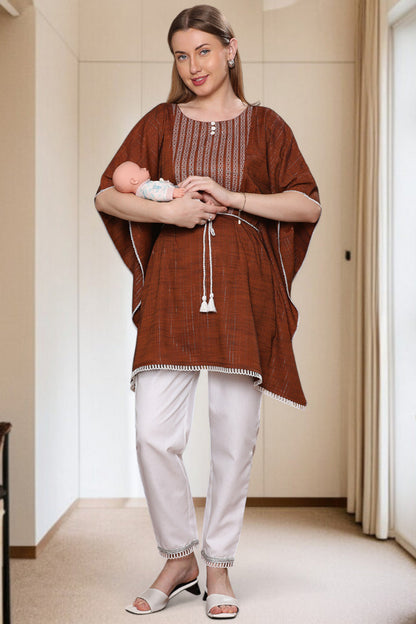 Embroidered Maternity Kaftan Pant – Designed for Pregnancy & Nursing