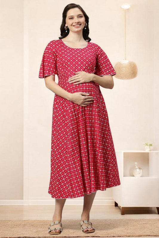 Rayon Printed Maternity Kurta – Designed for Pregnancy & Nursing