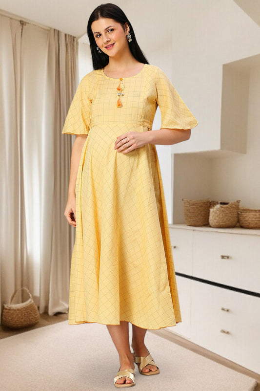Cotton Printed Maternity Kurta – Designed for Pregnancy & Nursing