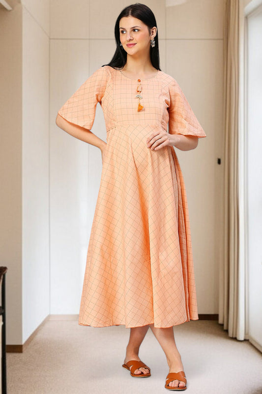 Cotton Printed Maternity Kurta – Designed for Pregnancy & Nursing