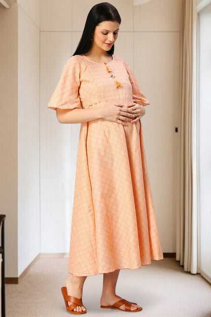 Cotton Printed Maternity Kurta – Designed for Pregnancy & Nursing