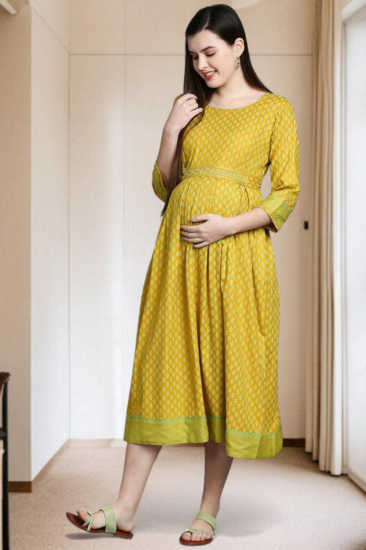 Rayon Printed Maternity Kurta – Designed for Pregnancy & Nursing