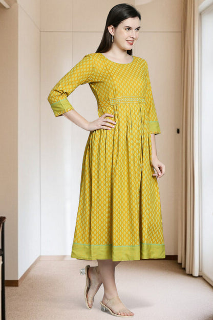 Rayon Printed Maternity Kurta – Designed for Pregnancy & Nursing