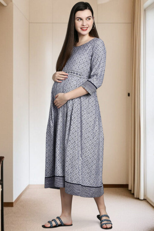 Rayon Printed Maternity Kurta – Designed for Pregnancy & Nursing