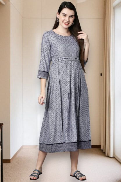Rayon Printed Maternity Kurta – Designed for Pregnancy & Nursing
