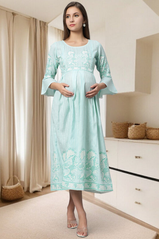 PolyCotton Printed Maternity Kurta – Designed for Pregnancy & Nursing