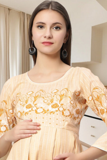 PolyCotton Printed Maternity Kurta – Designed for Pregnancy & Nursing