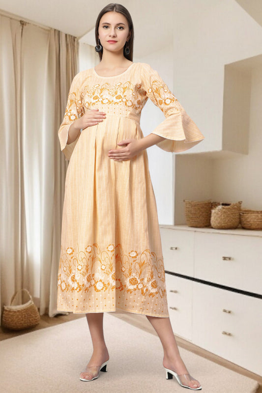 PolyCotton Printed Maternity Kurta – Designed for Pregnancy & Nursing