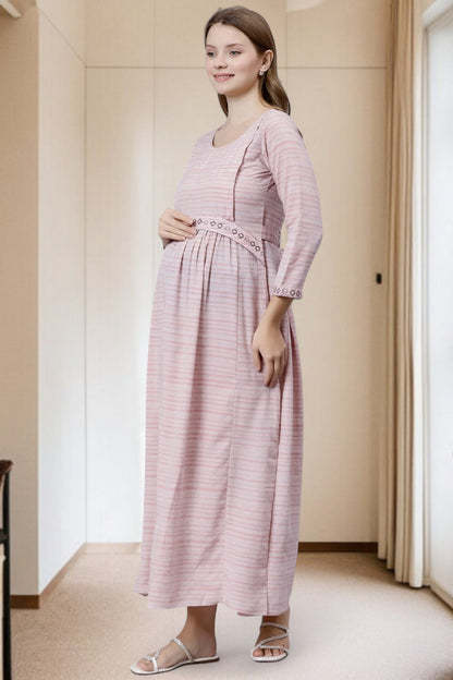 PolyCotton Embroidered Maternity Kurta – Designed for Pregnancy & Nursing