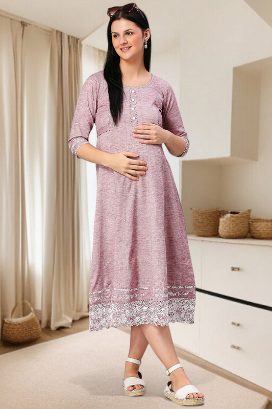 PolyCotton Anarkali Maternity Kurta – Designed for Pregnancy & Nursing
