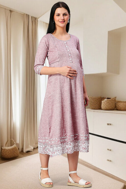 PolyCotton Anarkali Maternity Kurta – Designed for Pregnancy & Nursing