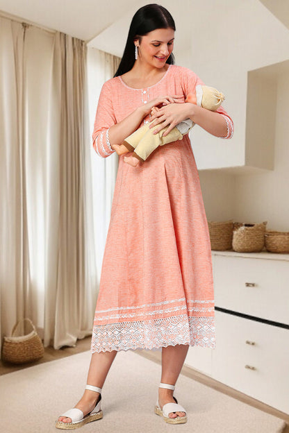 PolyCotton Anarkali Maternity Kurta – Designed for Pregnancy & Nursing