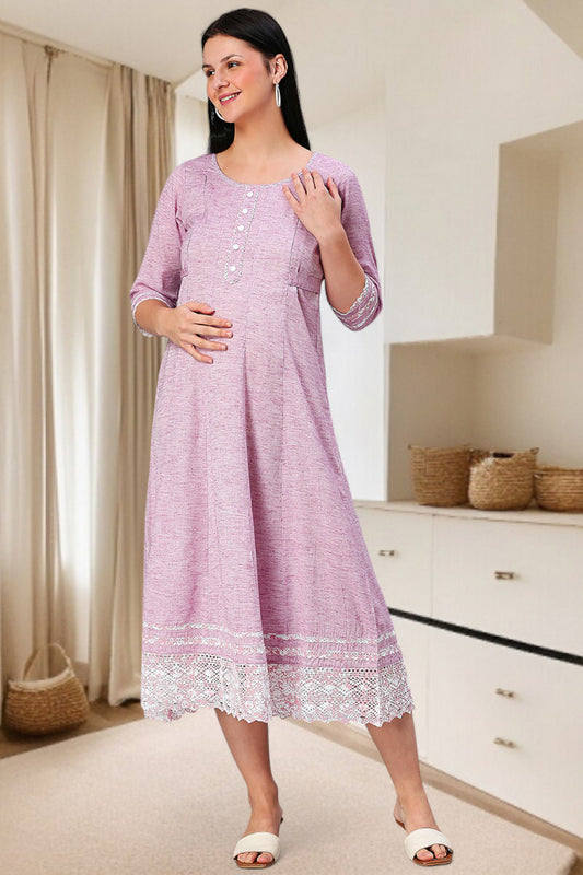 PolyCotton Anarkali Maternity Kurta – Designed for Pregnancy & Nursing